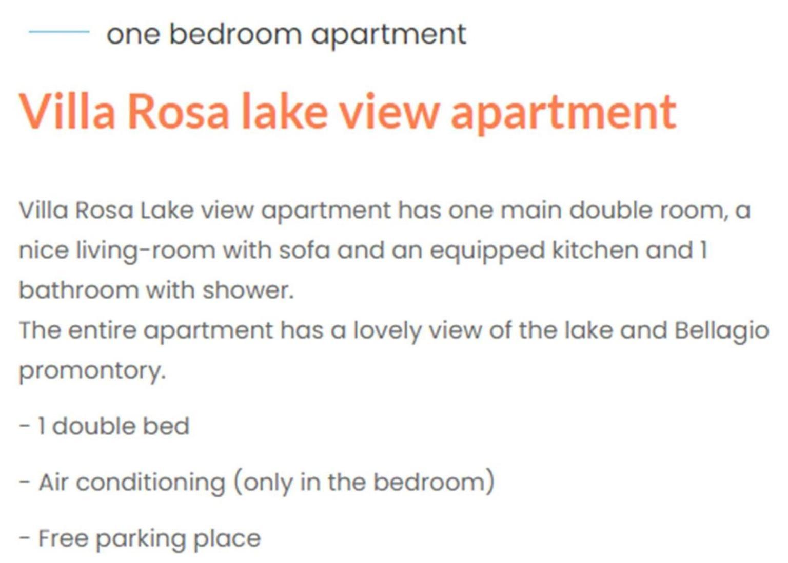 Miralago Apartments Villa Rosa Lake View 벨라지오 외부 사진